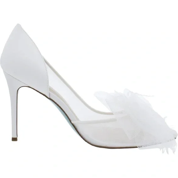 NIB BETSEY JOHNSON WHITE AND BLUE BOTTOM SUSN STILETTOS DRESS PUMPS SIZE 6 - Picture 2 of 4